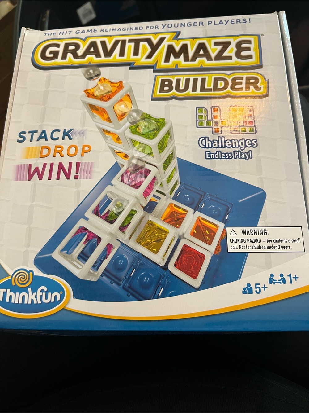 Think! Gravity Maze Builder Logic Game - White with Multicolor Gems